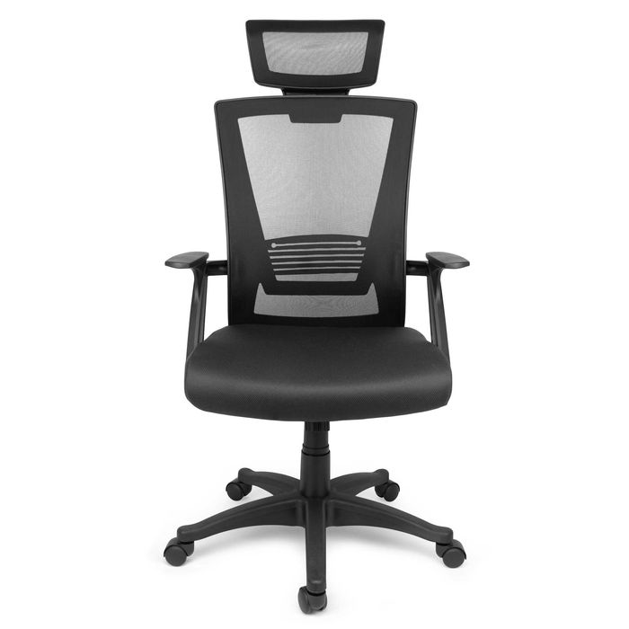 Scaun de Birou, Dr.Home Pixy XL, Suport Lombar, Tetiera, Mesh - Negru