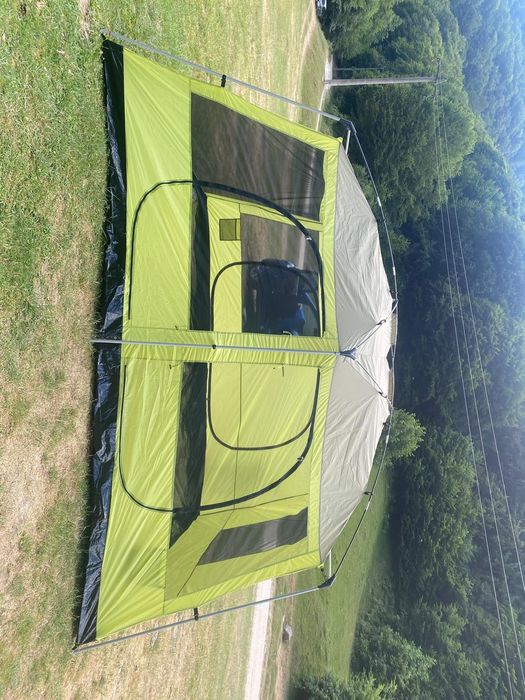Vand Outsunny Cort Camping 8 Persoane – 410×310×225 cm cu Veranda Spat