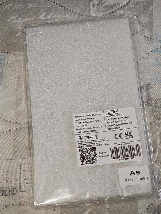 Прозрачен кейс за Samsung Galaxy tab A9