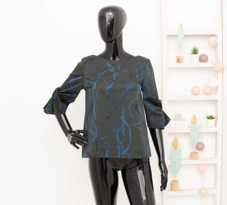 COS оригинална дамска блуза синьо зелена 34 XS