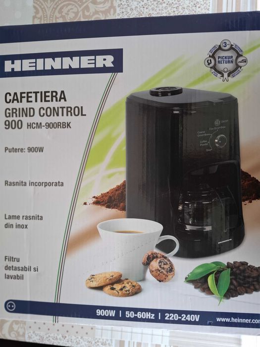 Cafetiera Heinner Grind Control HCM-900RBK, 900W