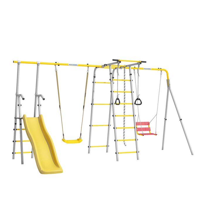 Игровая площадка Romana Лесная Поляна + горка с пластиковыми качелями