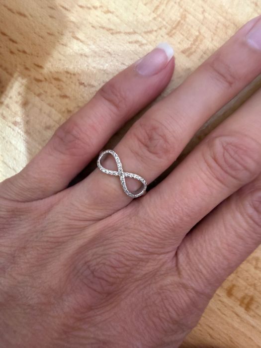 Inel EFFY original - 14K White Gold Diamond Infinity Pinky Ring - 0,13 ct