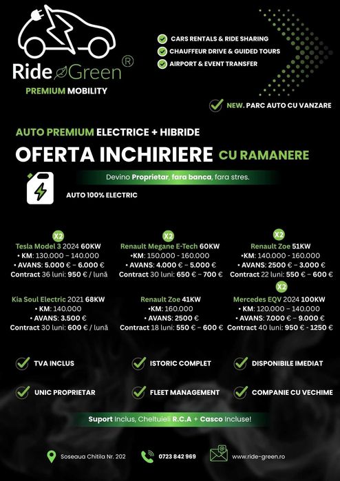 Inchiriez Masina La Ramanere Mercedes EQV 2024 100KW pentru Uber, Bolt