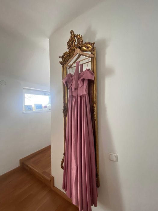 Rochie lunga roz ocazie M L