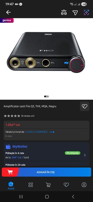 Dac audio portabil Fiio Q3, amplificator casti