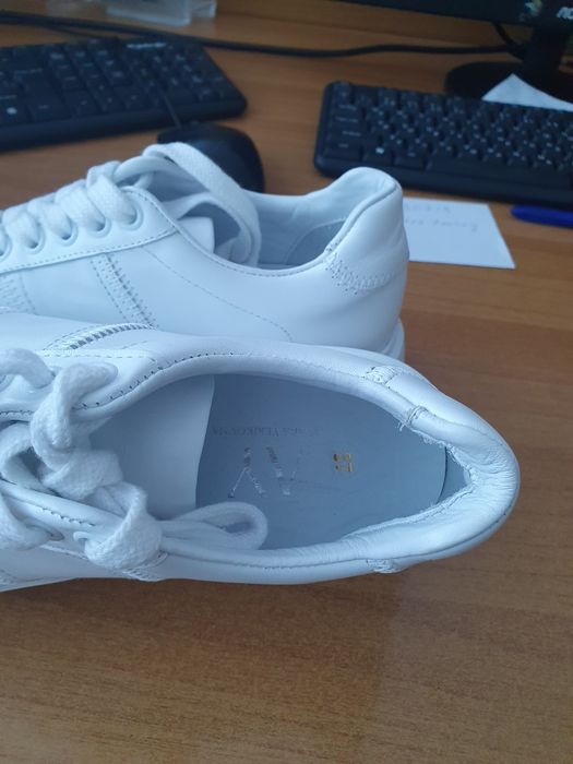 Кеды белые кожаные