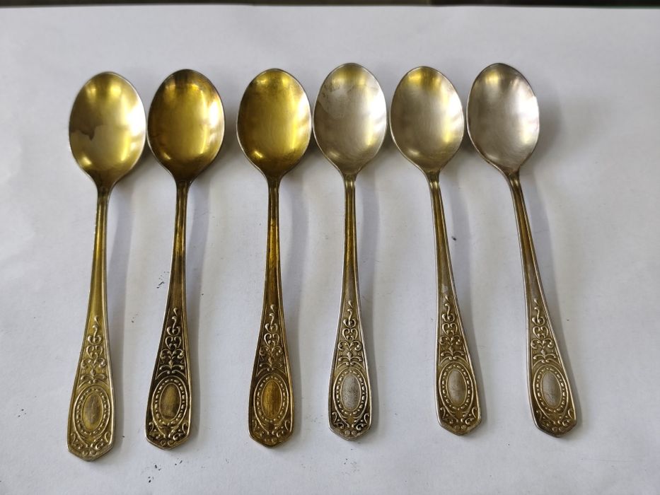 Руски посребрени лъжички 6 броя