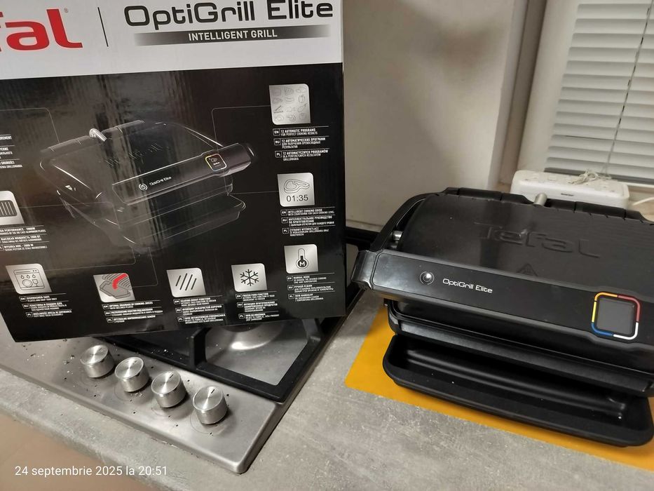 Grătar electric Tefal OptiGrill Elite,12 progr. automate,carte rețete
