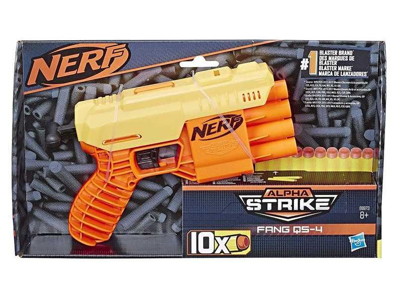 НОВ! Бластер NERF Alpha Strike FANG QS-4, пистолет, 10 стрелички