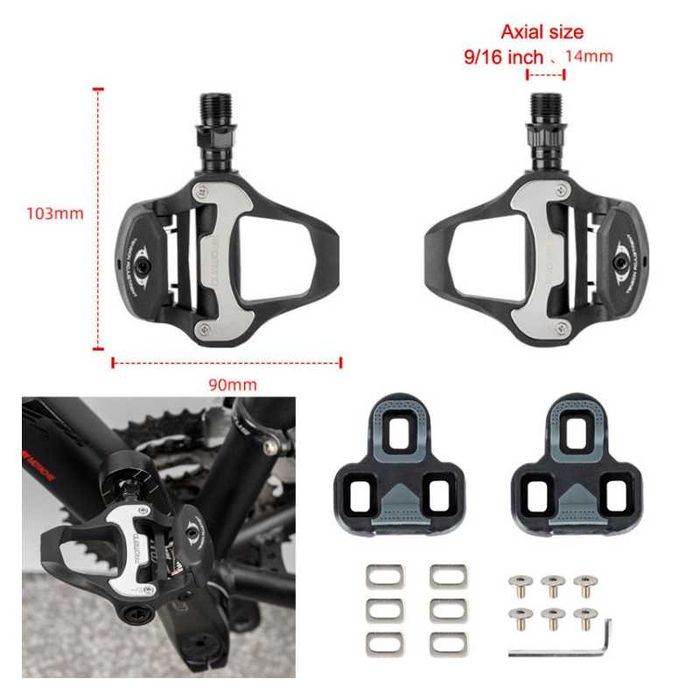 Самозаключващи педали за шосеен велосипед PROMEND, SPD-SL + Парчета