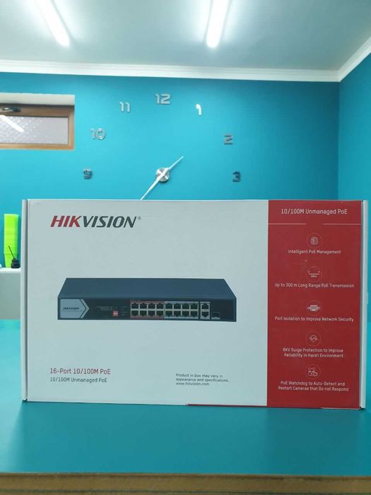 HIKVISION 16-port 10/100M PoE Switch (Unmanaged) sotiladi