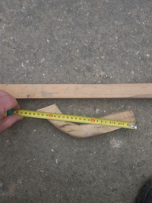Coada coasa din lemn de corn + maner, lucrate manual, L=180 cm