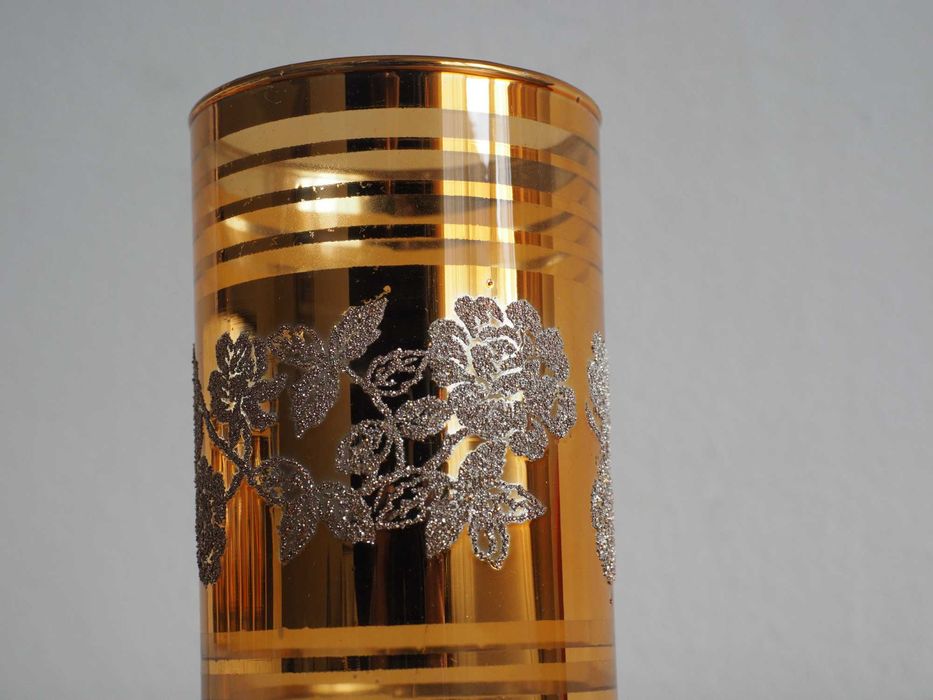 Set pahare vintage din sticlă aurie – DMC, Japonia