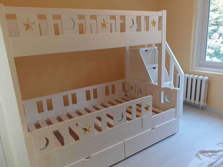 TRANSPORT GRATUIT.Pat etajat-supraetajat din lemn masiv.Cod 3525