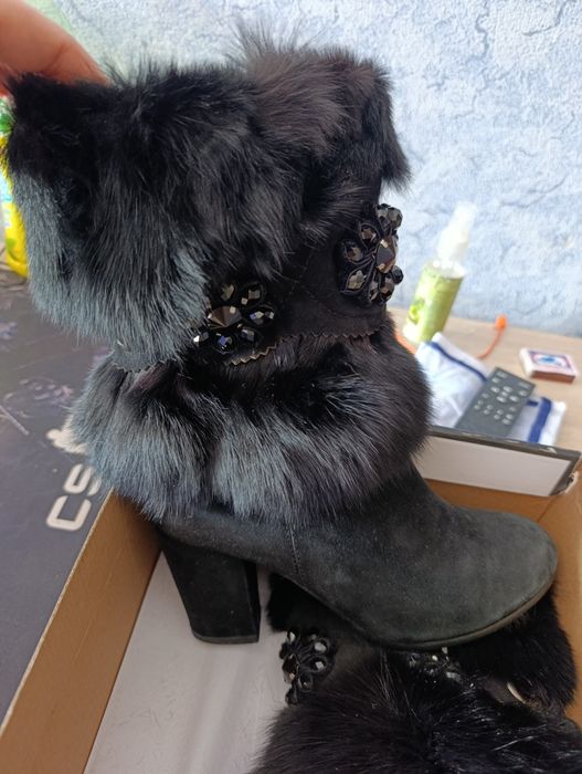 Полусапожки  замшевые