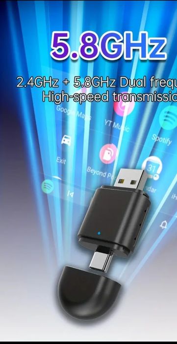 Adaptor Carplay & android auto, wireless,masini 2019-2025 cu navigație