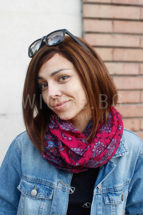 Средна дължина кестенява перука от ЕСТЕСТВЕН косъм Селена