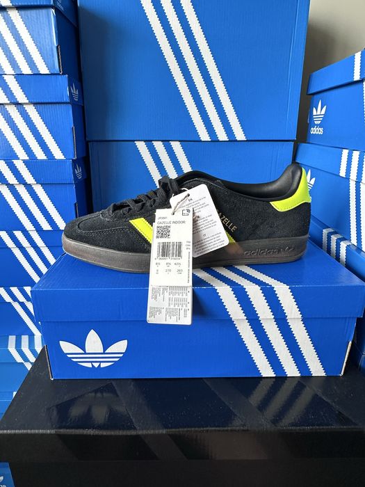 *Чисто Нови* Adidas Gazelle Indoor *Core Black & Solar Neon*