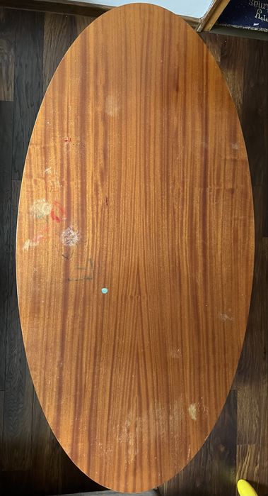 Елипсовидна холна дървена маса