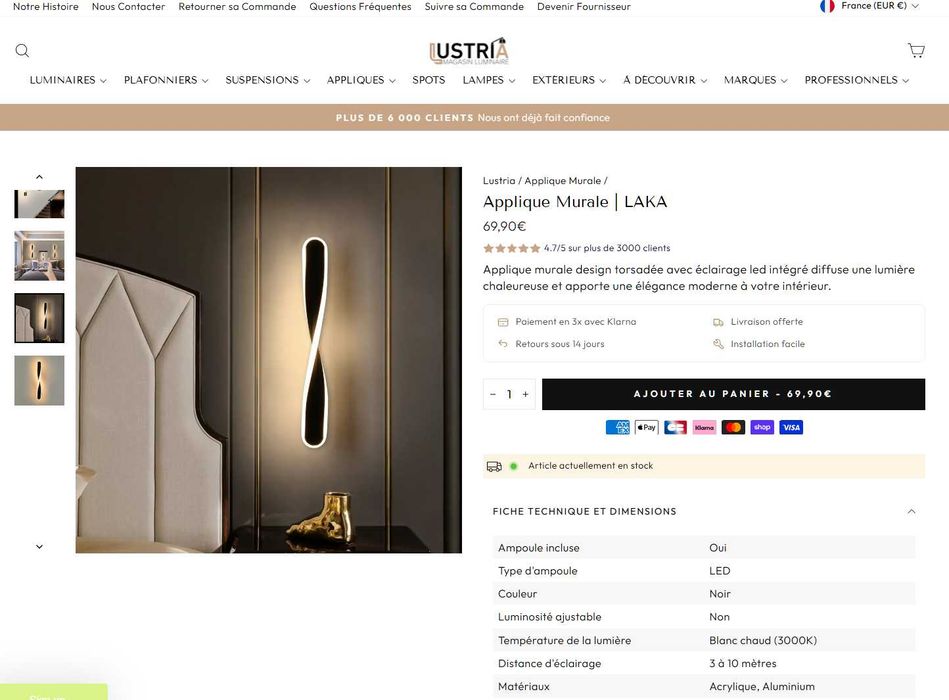 5 броя Дизайнерски LED стенни лампи LAKA 45 см 12W 3000K – чисто нови
