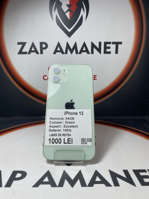 ZAP AMANET Vitan - iPhone 12 - 64GB - Green - 100% baterie