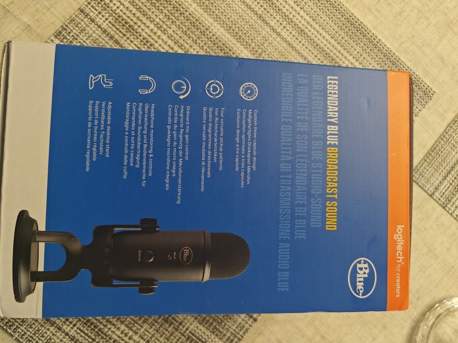 Microfon Profesional Blue Yeti USB, PC & Mac  Gaming  Podcast Streamig