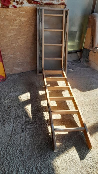 Scara pentru pod sau mansarda din lemn+pal retractabila 80x110x280