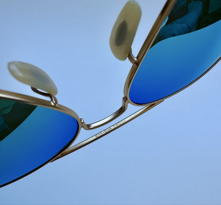 Ray Ban RB3025 Aviator Large Metal 58мм Green Mirror /отлични