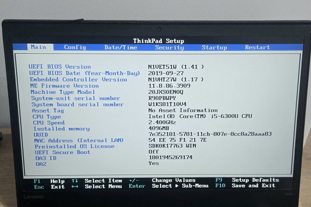 Laptop Lenovo T570 functional - piese