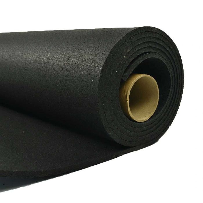 Гумена Настилка на Ролка 12 кв.м. 8 mm Черно, Фитнес Настилки