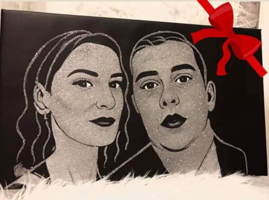 Portrete in sclipici si praf de stele canvas