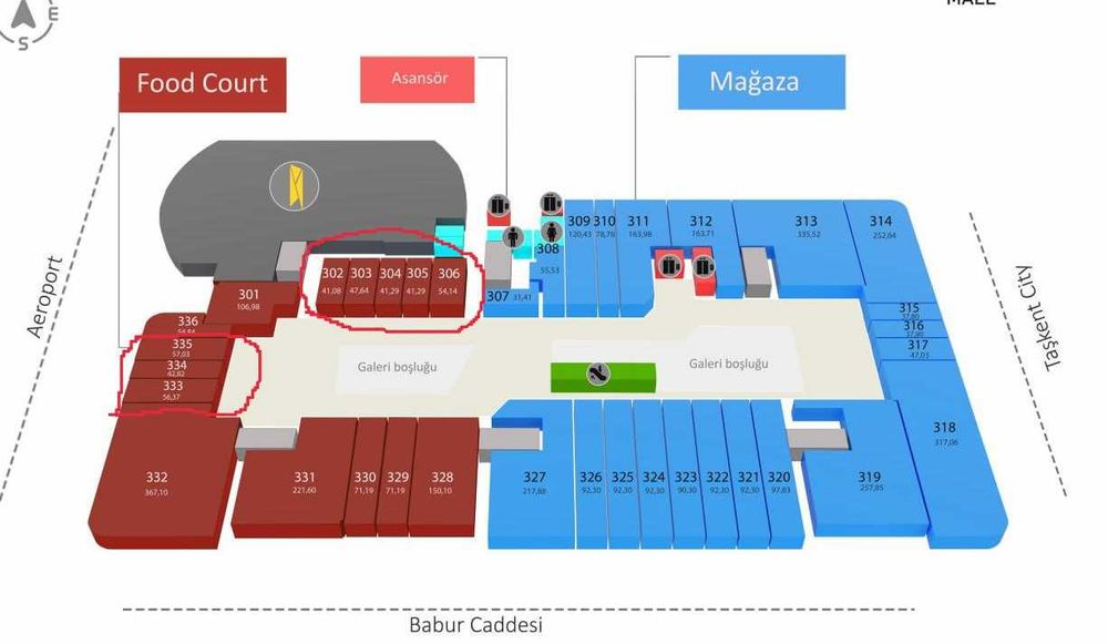Помещения на Фудкорте (41м2) под общепит в ТРЦ Pyramit по ул Нукус AZA