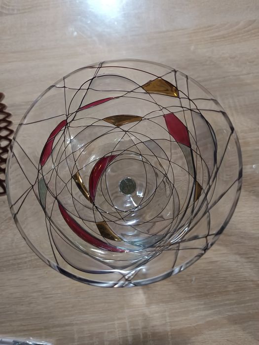 Pahar de colecție din cristal – Model spectaculos tip Vitraliu / Tiffany (22 cm)