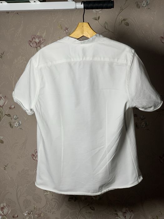 Рубашка ZARA MAN с коротким рукавом и воротником-стойкой (M, Slim Fit)