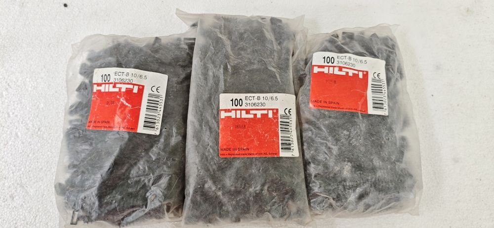 Lot 300 bucăți (3 pungi) dibluri / suporturi coliere HILTI ECT-B 10/6.5