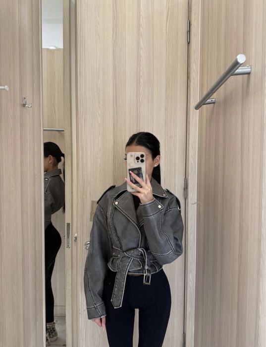 Продам кожаную куртку косуха овесайз