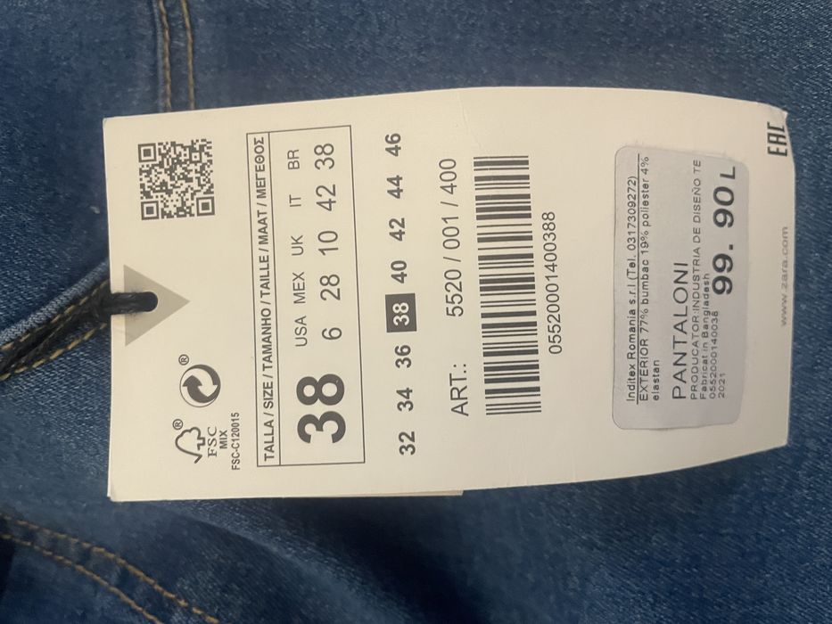 Jeans Zara slim fit noi