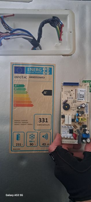 Arctic AK60355NFE+ full no frost Panou comanda Sertar Raft Față Ușă
