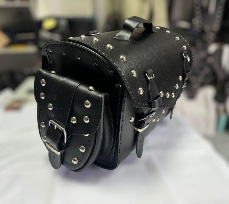 НОВИ допълнителни чанти от естествена кожа за куфар за мотор / чопър