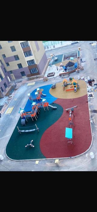 Резиновые покрытие Тартан детский площадка укладки