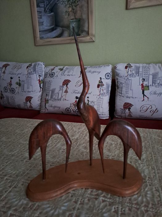 Винтидж дървена фигура “ Чапли” от 60-те години