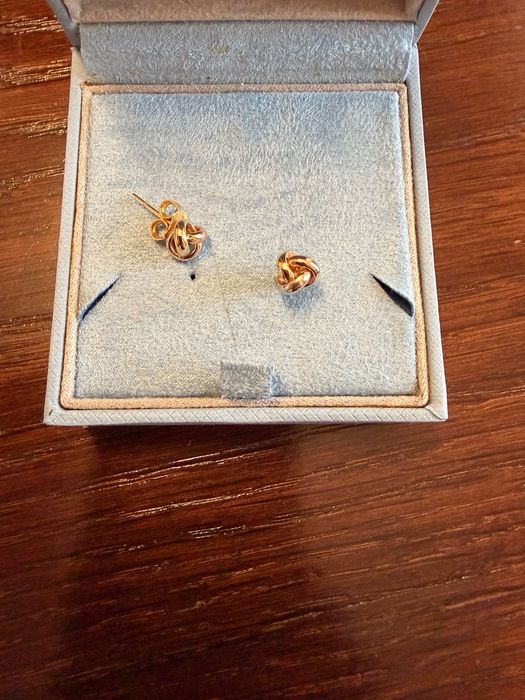 14 карата , златни обици - плетка