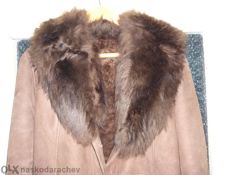 Дълъг дамски кожен кожух (палто)