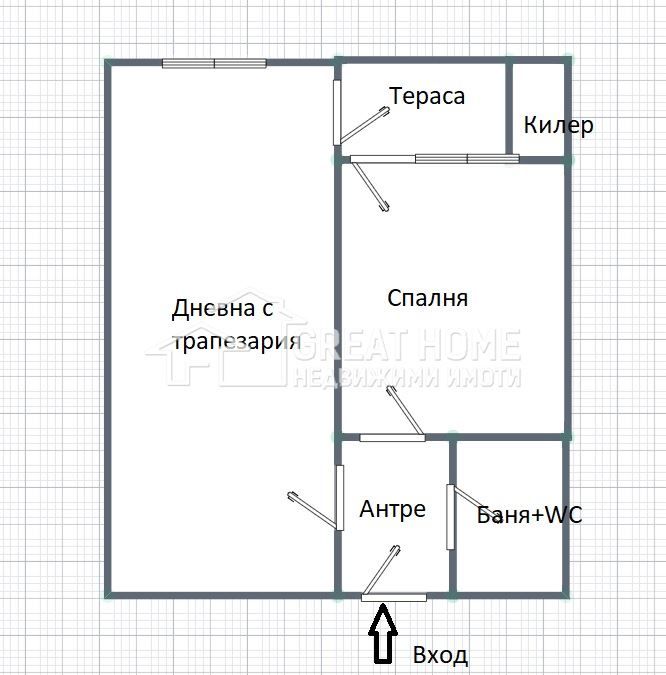 Продава се Двустаен апартамент в Търговище, Запад 3 - 64 кв.м за 571 €/кв.м - Снимка #1