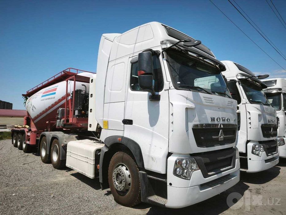HOWO T7H 6×4 CNG седель тягач + Цементовоз п/п 20 м³  Комплект тайёр