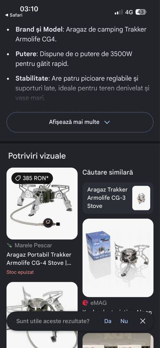 Vand mai multe modele de aragaz portabil camping