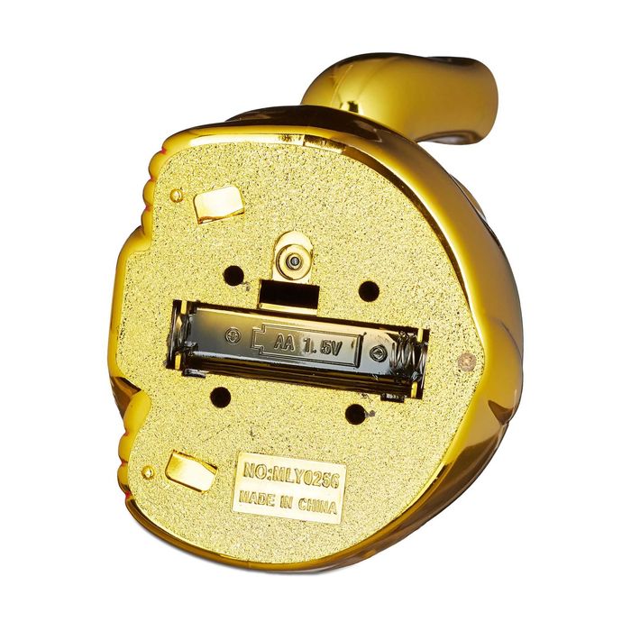 Maneki neko pisica norocoasa aurie cu brat mobil 16 cm decor feng shui