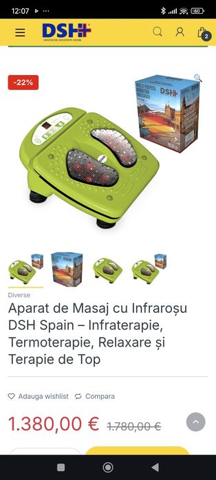 Aparat de Masaj cu Infraroșu DSH Spain – Infraterapie, Termoterapie, R
