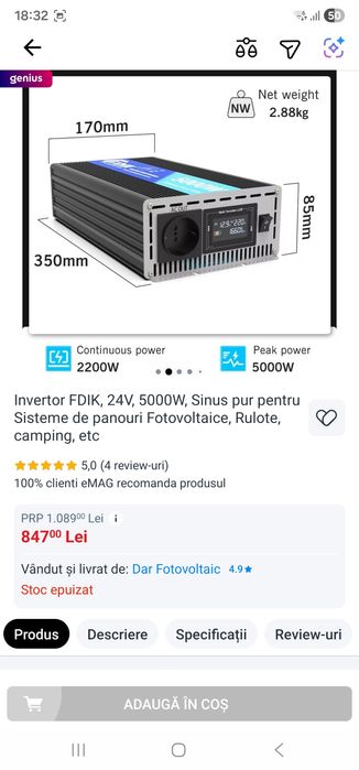 Invertor 24 V nou nouț